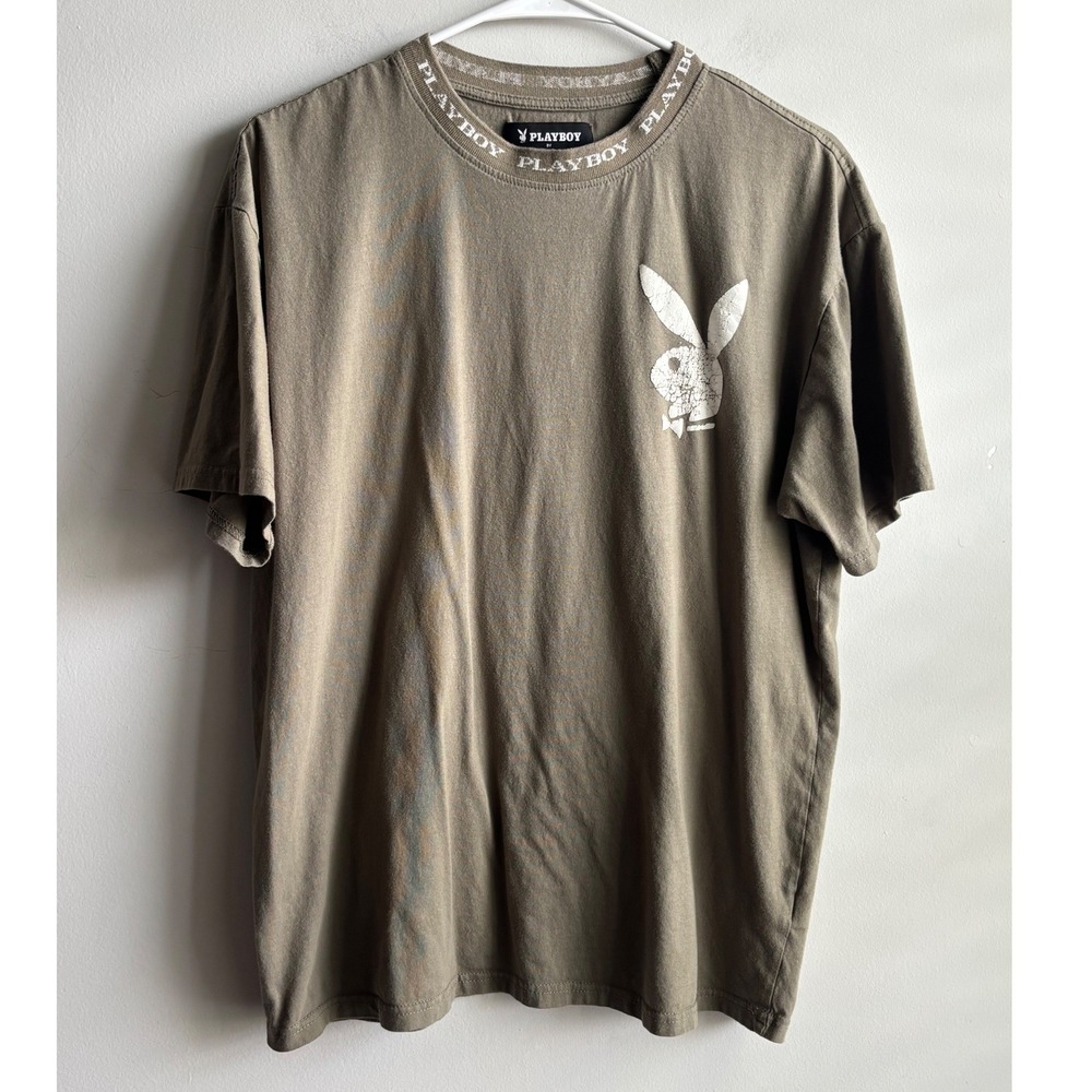 Playboy Brown Graphic T-Shirt Men Large